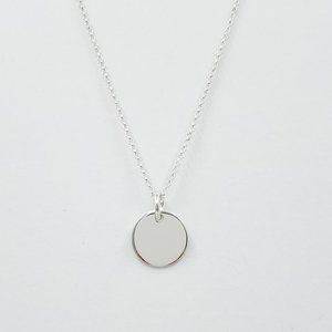 Sterling Silver 925 Round Pendant Necklace